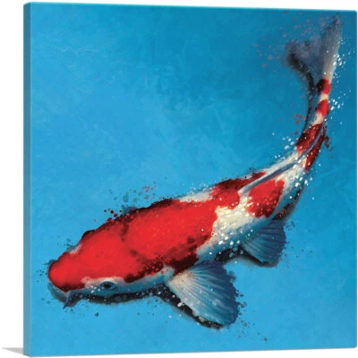 Lienzo Kohaku Koi Carpa Pez Japón China Asia Lienzo Arte Impresión Foto 1 de 4
