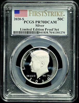 2020 S KENNEDY SILVER HALF DOLLAR PR70DCAM First Strike Limited Ed Proof Set - Image 1 of 4