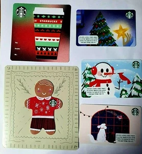 Starbucks Corea 2020 Navidad conmemorativa 5 tipos de tarjetas combinadas - Imagen 1 de 2