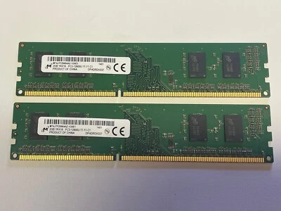4GB 2x2GB PC3-12800 MICRON MT4JTF25664AZ-1G6E1 DDR3-1600 Desktop Ram Memory Kit - Image 1 of 3