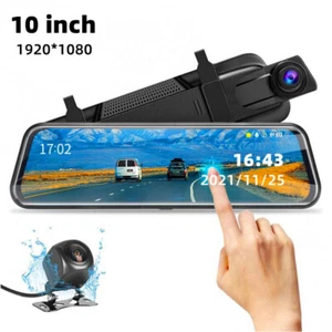 10"Touch Dual Lens HD Car DVR Rearview Video Dash Cam Recorder Camera G-Sensor - Picture 1 of 11