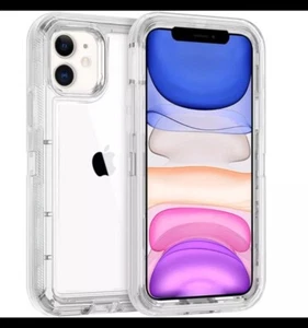 Hybrid Iphone Case Transparent ShockProof Glossy Plain Phone Cover - Picture 1 of 5