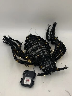 Araña de Halloween tejida Pottery Barn iluminada negra pequeña 25" con #X1200 Foto 1 de 4