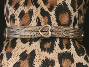 Einzigartiges Vintage Sterlingsilber herzförmiges ineinander verschlungenes gewebtes Armband #1621 - Bild 1 von 4