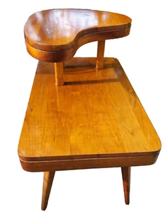 Danish Style MID CENTURY MODERN 2 Tier Kidney shaped Table # 4126 mcm maple - Picture 1 of 6