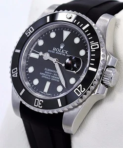 Rolex Submariner 116610LN Date Ceramic Bezel Rubber B Oyster Bracelet Watch Mint - Picture 1 of 12