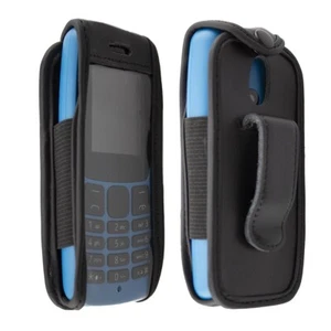 caseroxx Leather-Case with belt clip for Nokia 110 in black made of genuine leat - Picture 1 of 5
