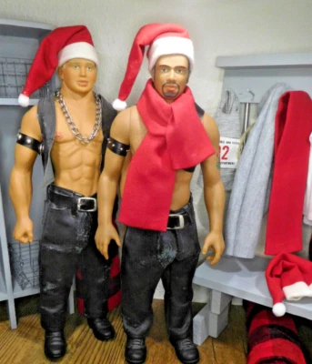 Gay Billy Doll Carlos Totem clothes Outfit Red Christmas Santa Hat & Scarf Foto 1 de 3