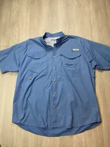 Camisa Columbia PFG Para Hombre Grande Azul Trucha Pesca Ventilada Algodón Mangas Cortas - Imagen 1 de 8