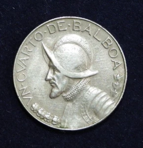 1966 Panama 1/4 Balboa Nickel Clad Copper Coin KM 11 - Picture 1 of 4