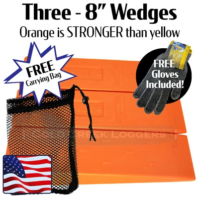3 - 8" " USA HARD logging Felling Bucking Tree Forestry Falling Spiked Wedges