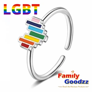 ❤️🧡💛💚💙💜 Herz Ring LGBT Gay Pride verstellbar Gay Pride, süß & skurril - Bild 1 von 8