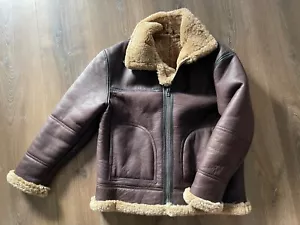 Herren Echtleder, Schaffell, Bomber Jacke, Pilotenjacke, Flieger, WW2, XXL, 3XL - Bild 1 von 8