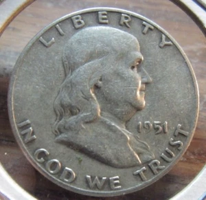 1951 Benjamin Franklin 90% Silver 50c Half Dollar #1 - Picture 1 of 2