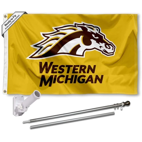 Western Michigan Broncos Flag Pole and Bracket Mount Holder Cover