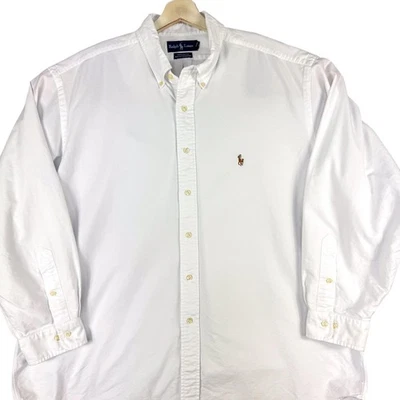 Ralph Lauren Shirt Mens 18 34/35 White Yarmouth Oxford Button Down OCBD Preppy - Image 1 of 4