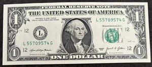 2021 Uncirculated San Francisco $1 Bill High 55 Stuck Digit Gas Pump Error Note - Picture 1 of 3