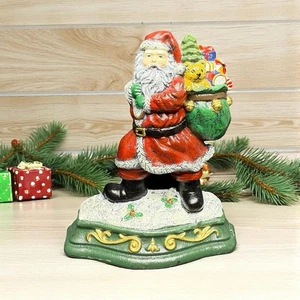 Vintage Weihnachtsmann Türstopper Gusseisen Wright Studios Weihnachten Urlaub EUC - Bild 1 von 15