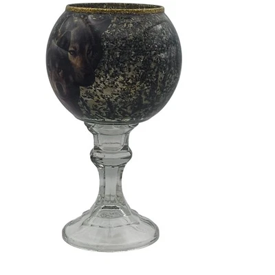 Винный кубок расписной волк прихоти природа открытый животных любитель домашнего декора искусства - Изображение 1 из 4