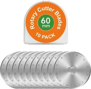 60mm Rotary Cutter Blades 10 Pack SKS-7 Steel, Sharp Durable 60 MM Silver - Picture 1 of 1