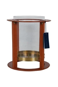 Portavelas Ralph Lauren Home de latón natural para silla de montar de cuero huracán nuevo en caja - Imagen 1 de 16