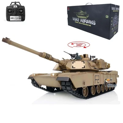 Henglong 1/16 Scale 7.0 Plastic M1A2 Abrams RTR RC Tank Model 3918 Metal Barrel - Image 1 of 4