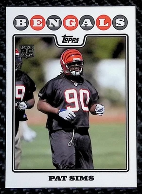 Pat Sims - 2008 Topps #396 RC - Cincinnati Bengals - Image 1 of 2
