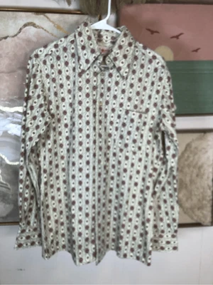 Saks Fifth Ave Unisex Floral Long Sleeve Button Up Shirt Red Black Size Medium - Image 1 of 4