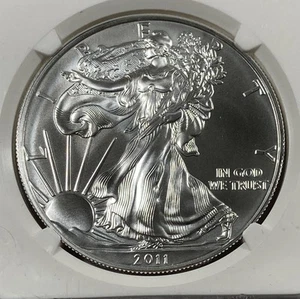 2011-S Silver Eagle ASE 1.00. NGC MS 69. S Mint. ER. - Picture 1 of 5