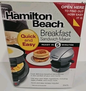 Hamilton Beach Breakfast Sandwich Maker #25475 New in Box Ready in 5 Minutes - Picture 1 of 5