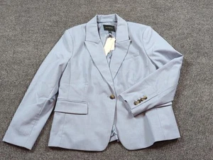 Banana Republic Blazer Womens 14 Blue Stretch Twill Classic Single Button  - Picture 1 of 10