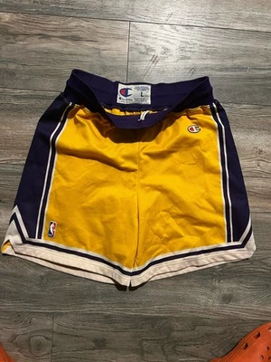 RARE VINTAGE CHAMPION LAKER SHORTS SZ L - Image 1 of 2