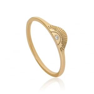 Anillo de oro 14K media luna amanecer con diamantes 0,02 CT VS/F-G, Nueva York - Imagen 1 de 9