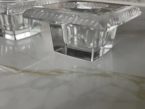 Pair of Lalique France French Art Glass Crystal Candle Holders Sophie Pattern - Picture 1 of 9