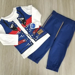 Weeplay Kids Boys 12m 2 pcs Set Long Sleeve T-Shirt Tee Pants Outfit Baby NWT - Picture 1 of 5