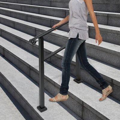 Barandilla de escalera de 3 pasos barandilla de escalera de acero al carbono para montaje en pared EE. UU. Foto 1 de 4