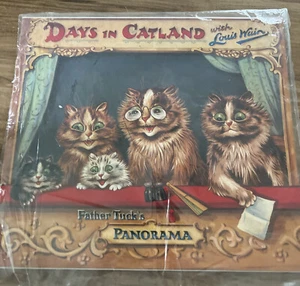 Vintage B Shackman DAYS IN CATLAND PANORAMA BOOK LOUIS WAIN Father Tuck - Imagen 1 de 12