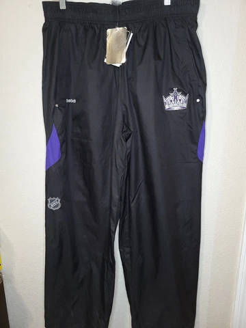 NWT Reebok Center Ice LA KINGS Pants Mens XL Black Embroidered Logo NHL Cover