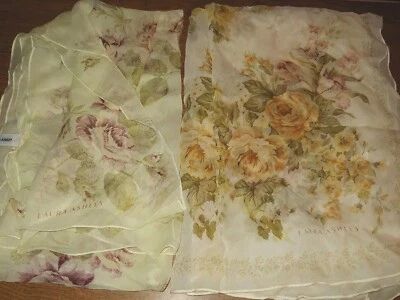 2 Vtg. Laura Ashley Women's Floral Scarves - Image 1 of 4