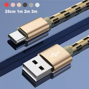 Type C USB C Fast Charge USB Charger Cable For Samsung Xiaomi Google Lead 2m 3m - Picture 1 of 12