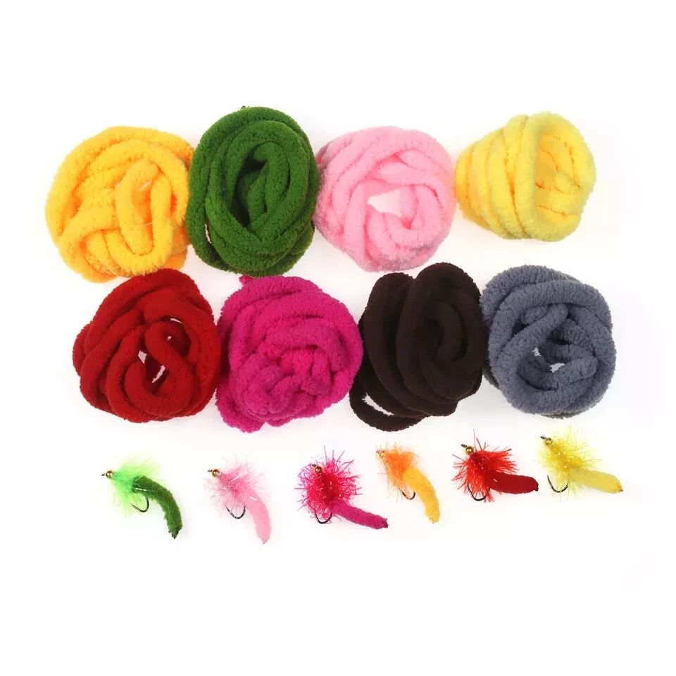 HILO DE CHENILLA ~ Material fluorescente para atar moscas y plantilla ~ 8 opciones de color ~ Envío GRATIS Foto 1 de 4