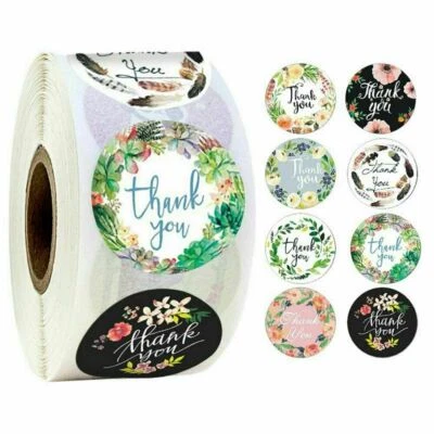 500Pc Thank You Stickers Labels for Envelopes Bubble Mailers Gift Bags Packaging - Image 1 of 4