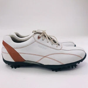 Scarpe da golf Footjoy Lopro da donna taglia 7 M bianche e carmelo #97003  - Foto 1 di 8