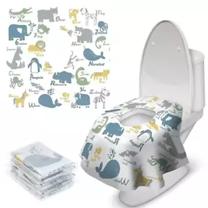 10 pack - Bathroom Portable Non-Woven Paper Toilet Seat Covers - Kids and Adults - Picture 1 of 8