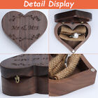 Brown Wedding Ring Box With Magnetic Retro Wood Ring Bearer Rustic Wooden Vintag