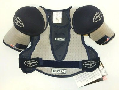 NUEVO COMO NUEVO CCM SP352 TACHUELAS HOMBRERAS HOCKEY AZUL Y PLATA TALLA: JR/NIÑO GRANDE Foto 1 de 4