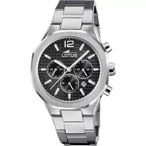 Reloj Lotus Excellent hombre crono esfera negra brazalete acero 18847/3 - Imagen 1 de 2