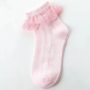 Summer Spring Thin Short Ankle Stitch Floor Socks Girls Princess Mesh White Sock - Picture 1 of 9
