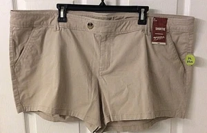 Arizona Jean Co. Shorts Shortie Oxford Tan Juniors Plus Size 24  NWT  - Picture 1 of 5