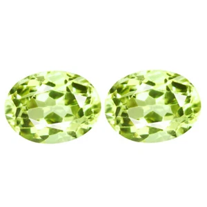 3.09Ct 2Pcs Pair Charming Oval Cut 8 x 6 mm AAA Green 100% Natural Sillimanite - Foto 1 di 5